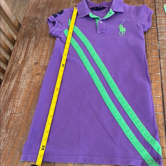 Ralph Lauren Purple Polo Dress with Green Accents, Girls M (8/10), EUC - Picture 5 of 5